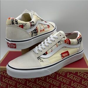 Vans Cream and Red Men's Shoes